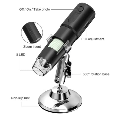 Wireless 1000X Digital Dermatoscope & Scalp Skin Analyzer Microscope